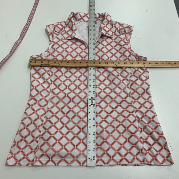 NVO Nivo Sport Polo Tank Womens L Large 1/4 Zip Sleeveless Collar Athletic Shirt - Picture 7 of 11